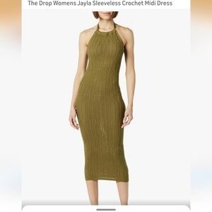 Jayla Sleeveless Crochet Midi Dress - Olive